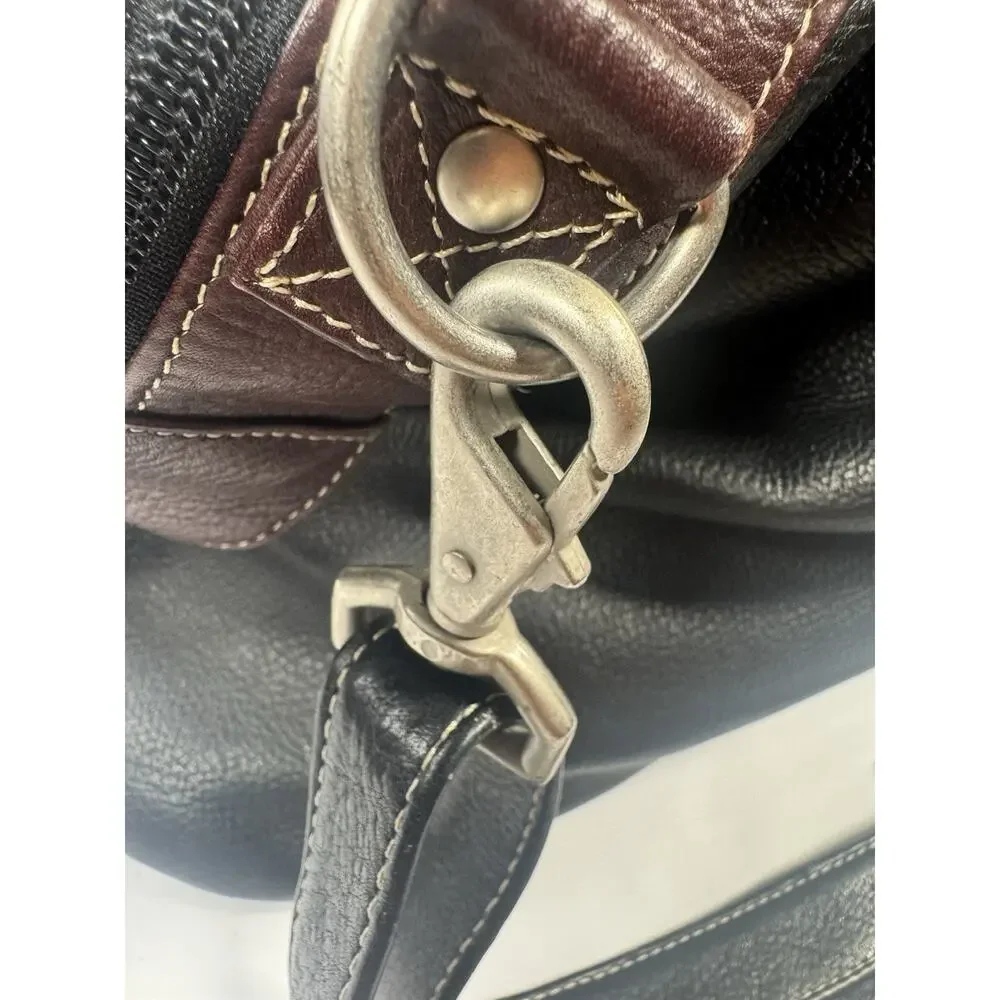 Latico Leather Duffel Bag Black/Brown Travel Weekender Made in Colombia